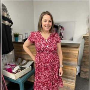 Medium Unbranded Boutique Red Polka Dot Dress
